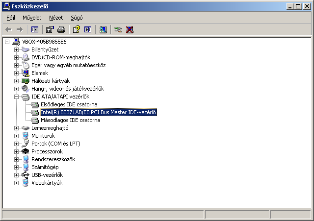 Windows Eszközkezelő IDE vezérlő